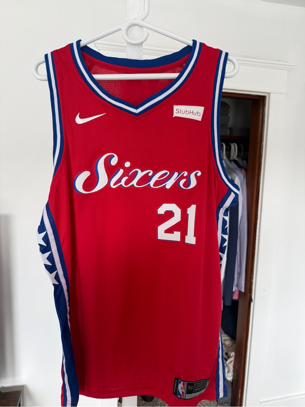 NBA Red Embiid Jersey